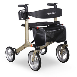 MobilityPlus+ Deluxe 2.0 Ultra-Light Folding Rollator with Seat