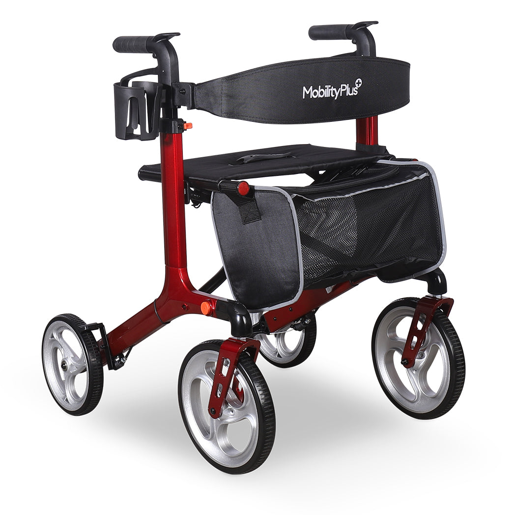MobilityPlus+ Deluxe 2.0 Ultra-Light Folding Rollator with Seat ...