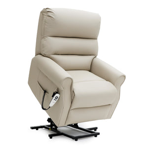 Savoy Dual Motor Riser Recliner - Cream Air Leather