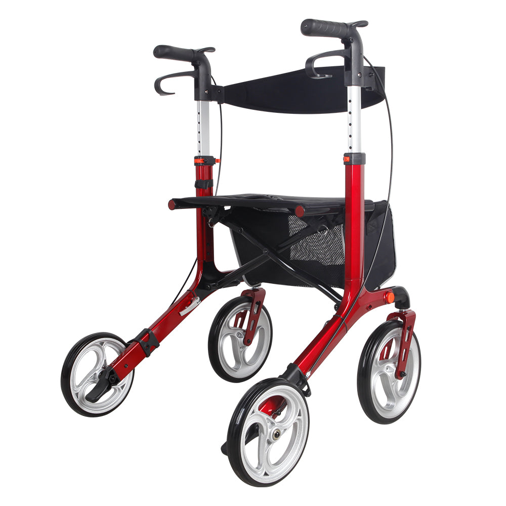 MobilityPlus+ Deluxe Ultra-Light Folding Rollator with Seat ...