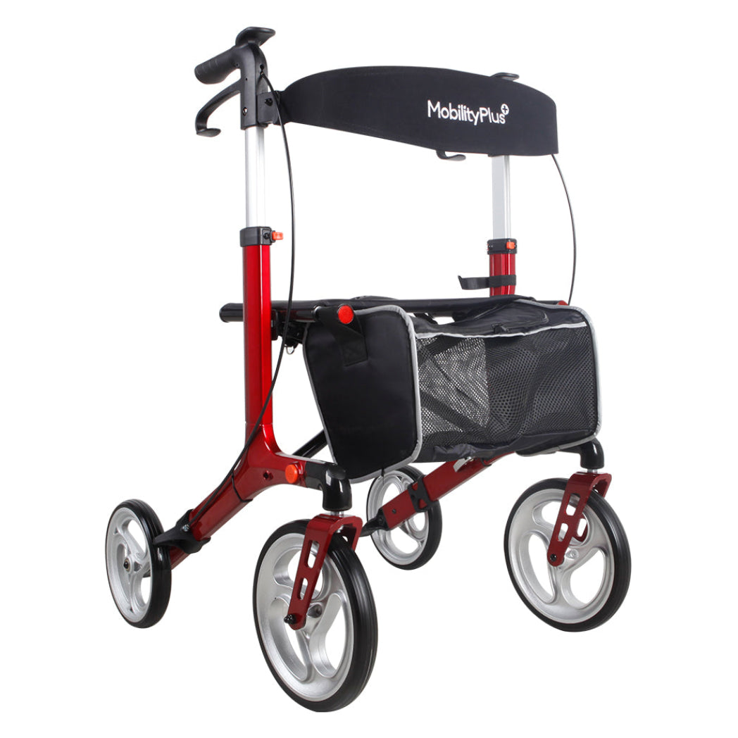 MobilityPlus+ Deluxe UltraLight Folding Rollator with Seat