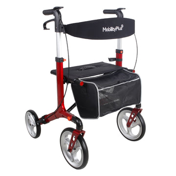 MobilityPlus+ Deluxe Ultra-Light Folding Rollator with Seat