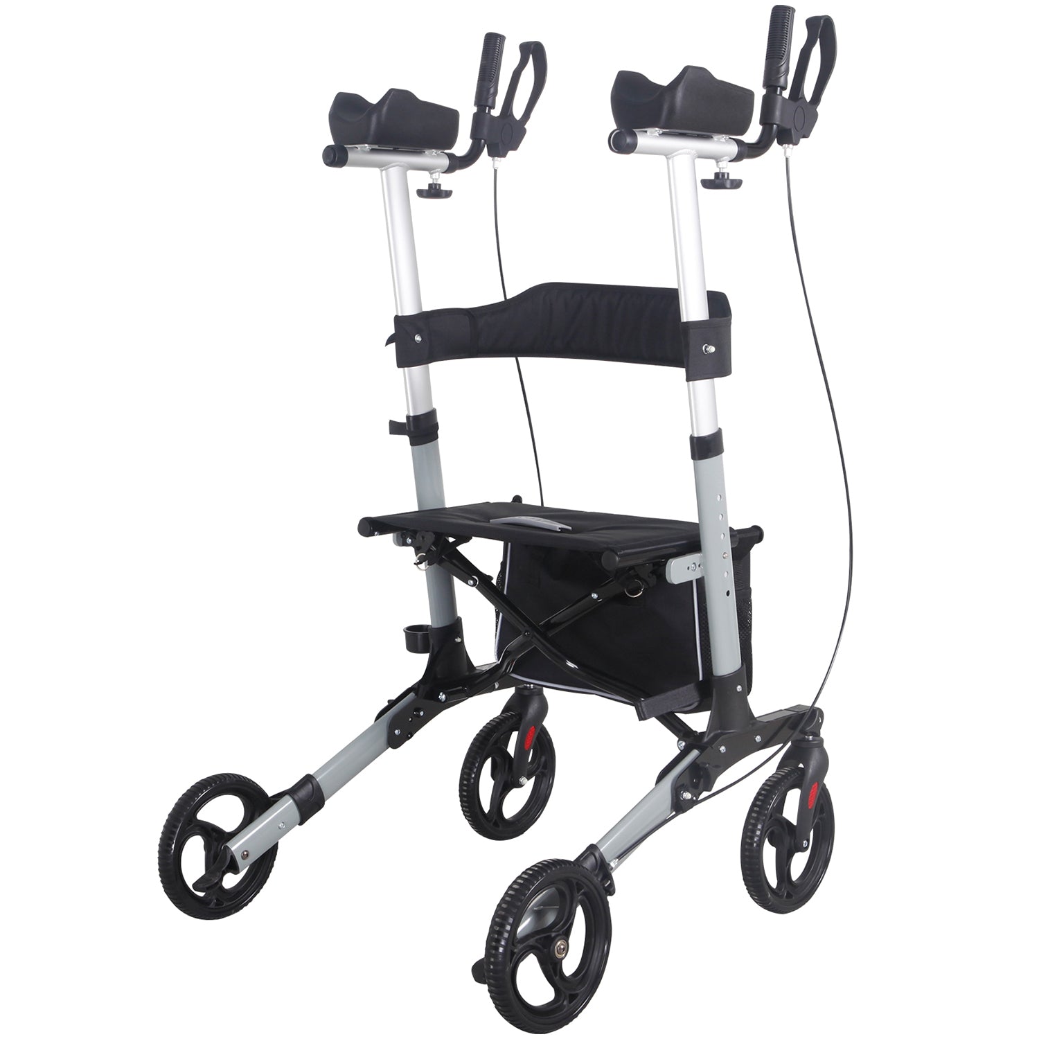 Upright walker outlet with forearm support